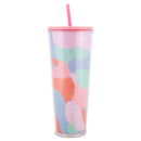 Mary Square He Goes Before Me Pastel 24 ounce Acrylic Travel Tumbler with Straw
