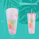 Mary Square He Goes Before Me Pastel 24 ounce Acrylic Travel Tumbler with Straw