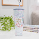 Mary Square Be Kind To Yourself Pastel 24 ounce Acrylic Travel Tumbler with Straw