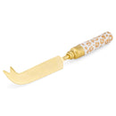 Mary Square Golden Leopard Pronged 7.75 inch Metal Cheese Knives