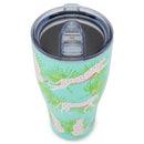 Mary Square Party Animal Teal Jaguar 32 ounce Stainless Steel Travel Tumbler