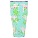Mary Square Party Animal Teal Jaguar 32 ounce Stainless Steel Travel Tumbler