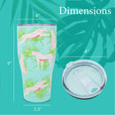 Mary Square Party Animal Teal Jaguar 32 ounce Stainless Steel Travel Tumbler