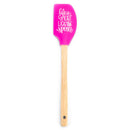 Mary Square Life Is Short Lick Spoon Pink 12 x 2.5 Silicone Mixing Spatula