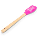 Mary Square Life Is Short Lick Spoon Pink 12 x 2.5 Silicone Mixing Spatula