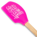 Mary Square Life Is Short Lick Spoon Pink 12 x 2.5 Silicone Mixing Spatula