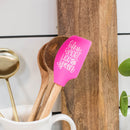 Mary Square Life Is Short Lick Spoon Pink 12 x 2.5 Silicone Mixing Spatula
