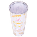 Cover You Under His Wings Pink Spot Bible Cover and Straw Tumbler With Lid Set