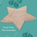 Mary Square Natural Brown Star 13.25 x 13 Mango Wood Christmas Cheese Cutting Board