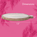 Mary Square Natural Brown Ornament 14.7 x 13.25 Mango Wood Christmas Cheese Cutting Board