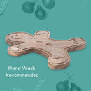 Mary Square Natural Brown Gingerbread 16.5 x 13.25 Mango Wood Christmas Cheese Cutting Board