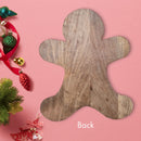 Mary Square Natural Brown Gingerbread 16.5 x 13.25 Mango Wood Christmas Cheese Cutting Board