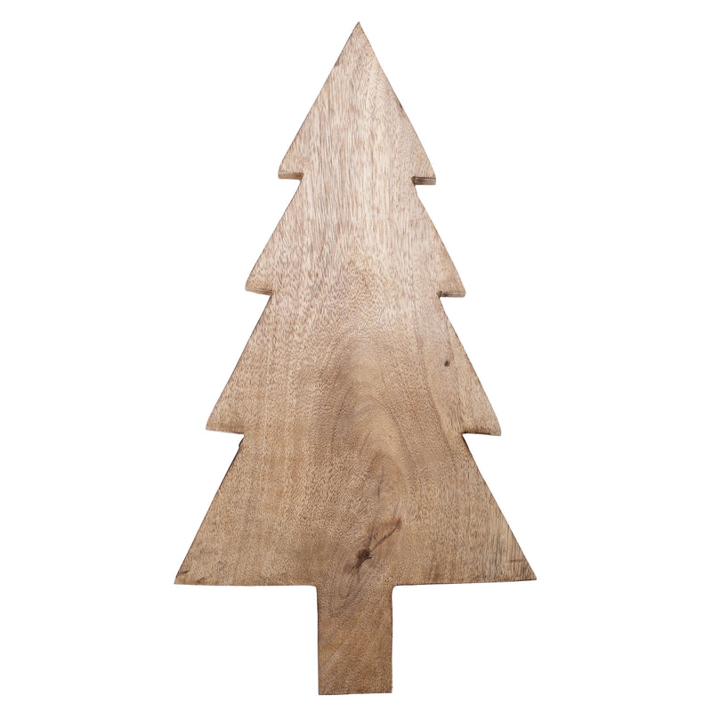 Mary Square Natural Brown Christmas Tree 17.25 x 9.5 Mango Wood Christmas Cheese Cutting Board