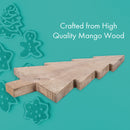 Mary Square Natural Brown Christmas Tree 17.25 x 9.5 Mango Wood Christmas Cheese Cutting Board