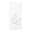 Mary Square Nativity White and Gold Tone 26 x 13 Cotton Christmas Hand Dish Tea Towel