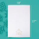 Mary Square Nativity White and Gold Tone 26 x 13 Cotton Christmas Hand Dish Tea Towel