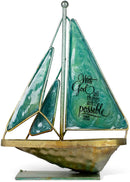 Dicksons with God All Things Possible Matthew 19:26 6 x 5 Metal Table Top Sailboat Figurine Decoration