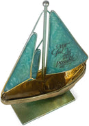 Dicksons with God All Things Possible Matthew 19:26 6 x 5 Metal Table Top Sailboat Figurine Decoration