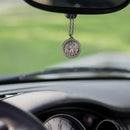 Dicksons Saint Christopher Protect Us Silver Tone 7 Inch Zinc Alloy Metal Auto Mirror Dangle Car Charm