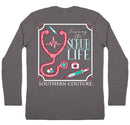 Southern Couture SC Classic Living The Scrub Life on Long Sleeve Womens Classic Fit T-Shirt - Charcoal