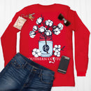 Southern Couture SC Comfort Mason Jar Cotton on Long Sleeve Womens Fit Shirt - Red