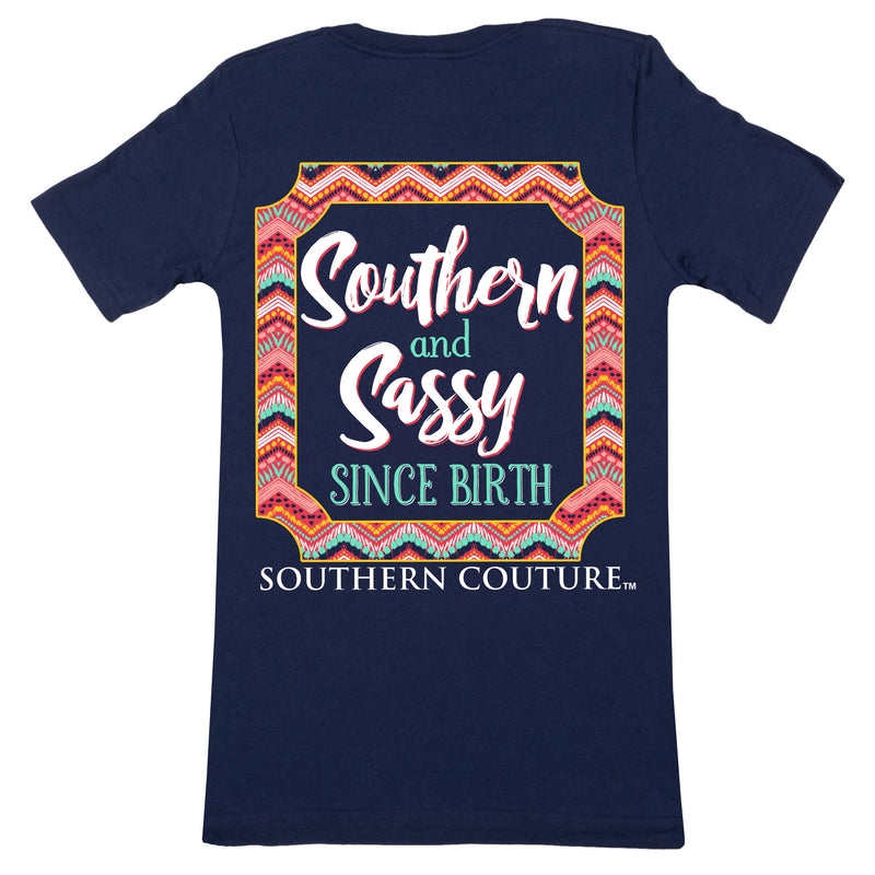 Southern Couture SC Classic Southern & Sassy Since Birth Womens Classic Fit T-Shirt - Navy
