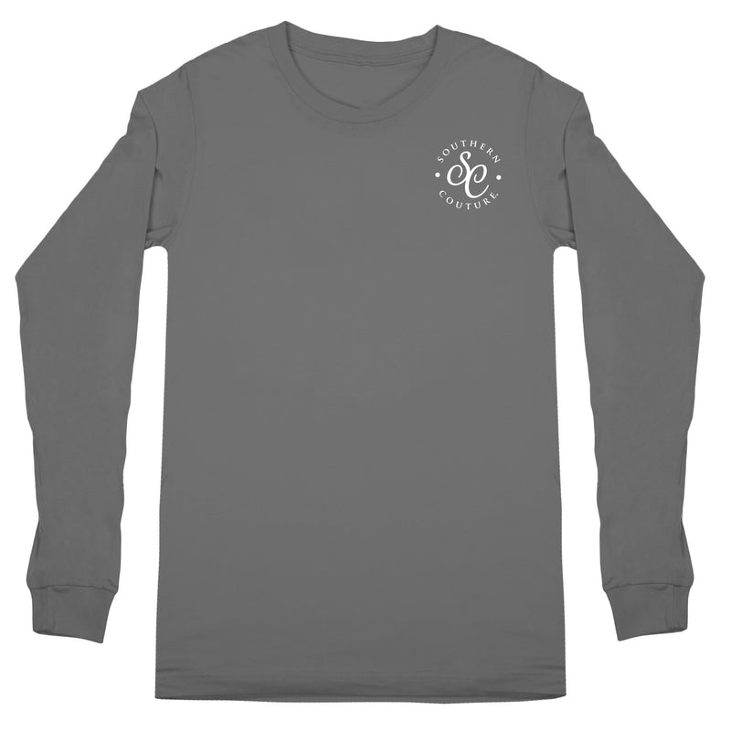Southern Couture SC Classic Cotton Fleur on Long Sleeve Classic Fit Adult T-Shirt - Charcoal