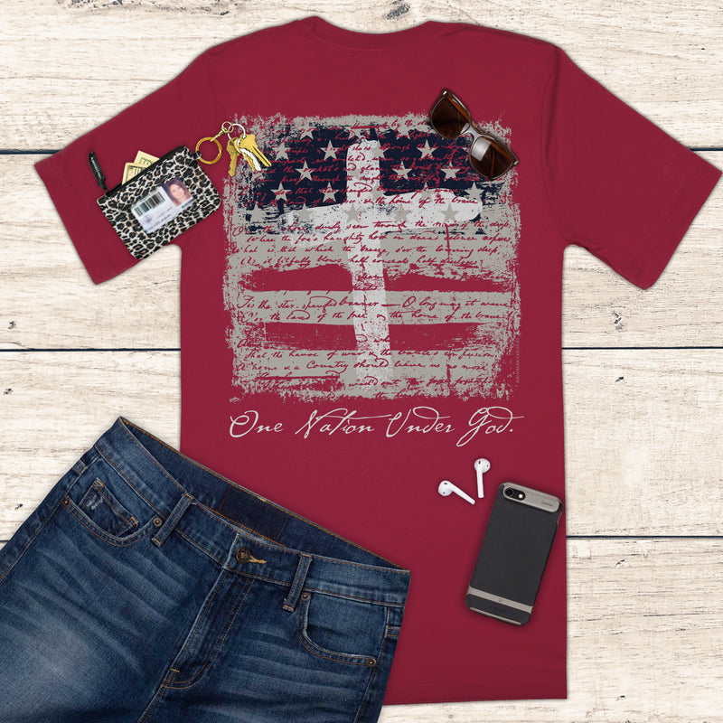 Southern Couture SC Classic One Nation Under God Classic Fit Adult T-Shirt - Cardinal Red