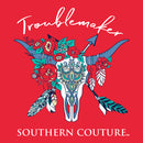 Southern Couture Comfort Long Sleeve Fit Troublemaker Adult T-Shirt Paprika
