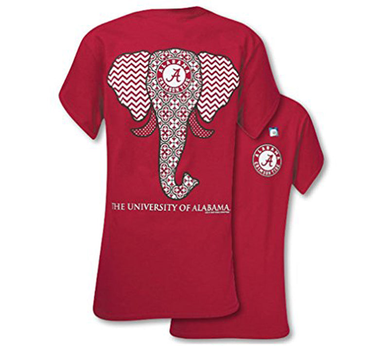 Southern Couture SC Classic Alabama Crimson Tide Elephant Womens Classic Fit T-Shirt - Cardinal Red