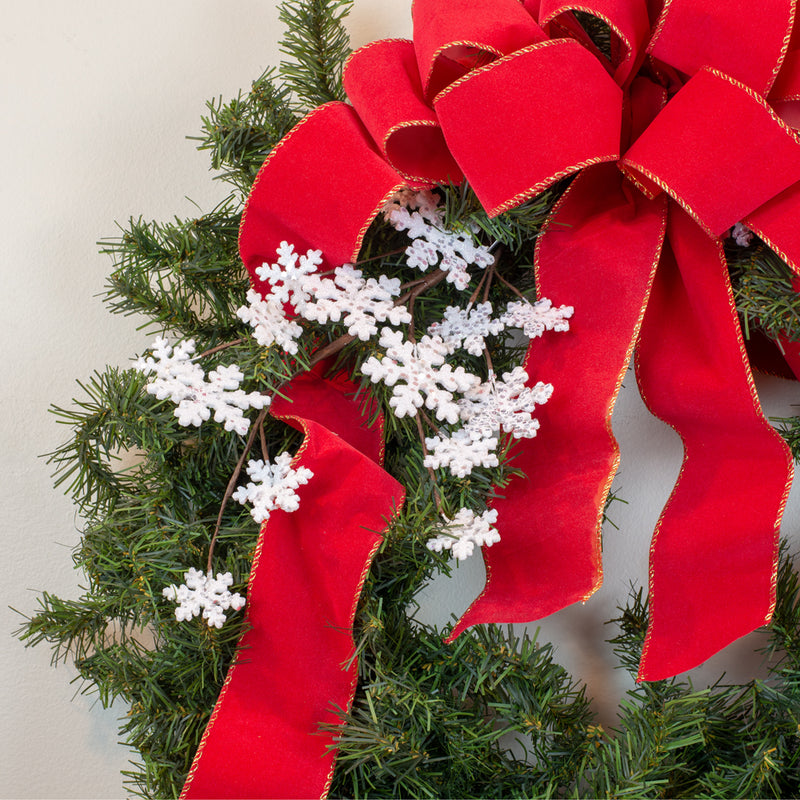 Elanze Designs Snowflake Winter White 24 x 9 Acrylic Christmas Artificial Flower Spray