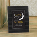 I Love You to The Moon and Back Black 8 x 10 Beaded Board Picture Frame Plaque