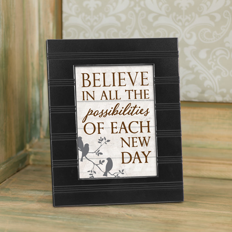 Possibilities of Each New Day Black 8 x 10 Beaded Board Picture Frame Plaque