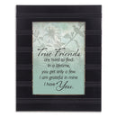 Front view of True Friends Are Hard to Find Black Beaded Board Frame Plaque
