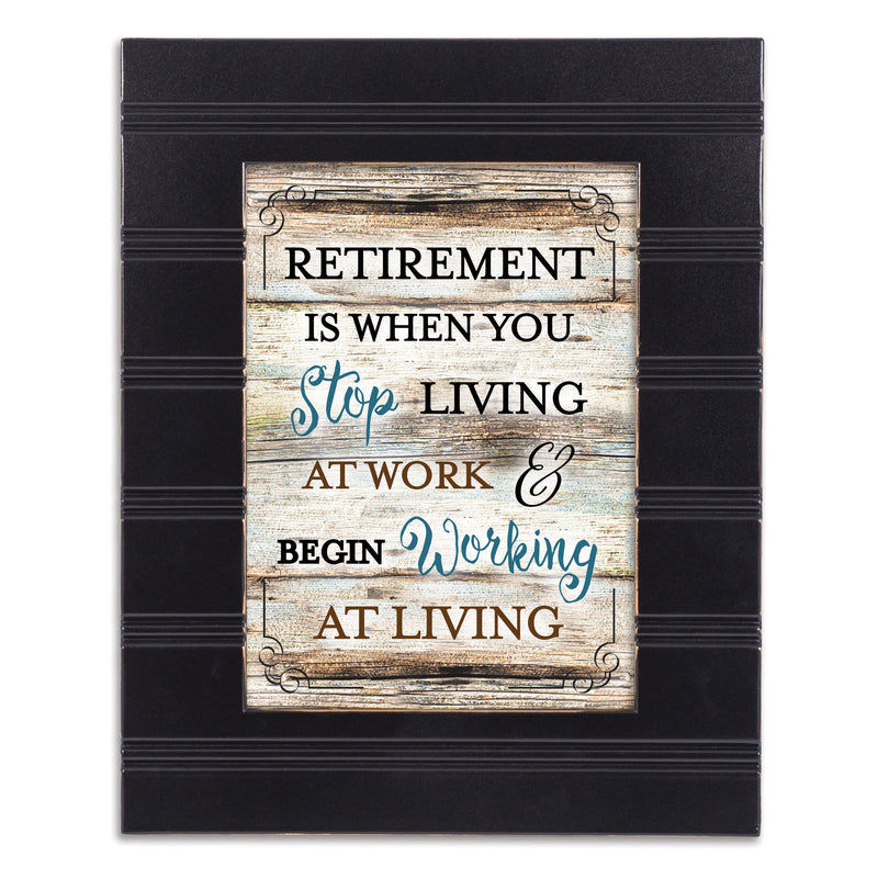 Front view of Retirement Congratulations Black Beaded Board Frame Plaque