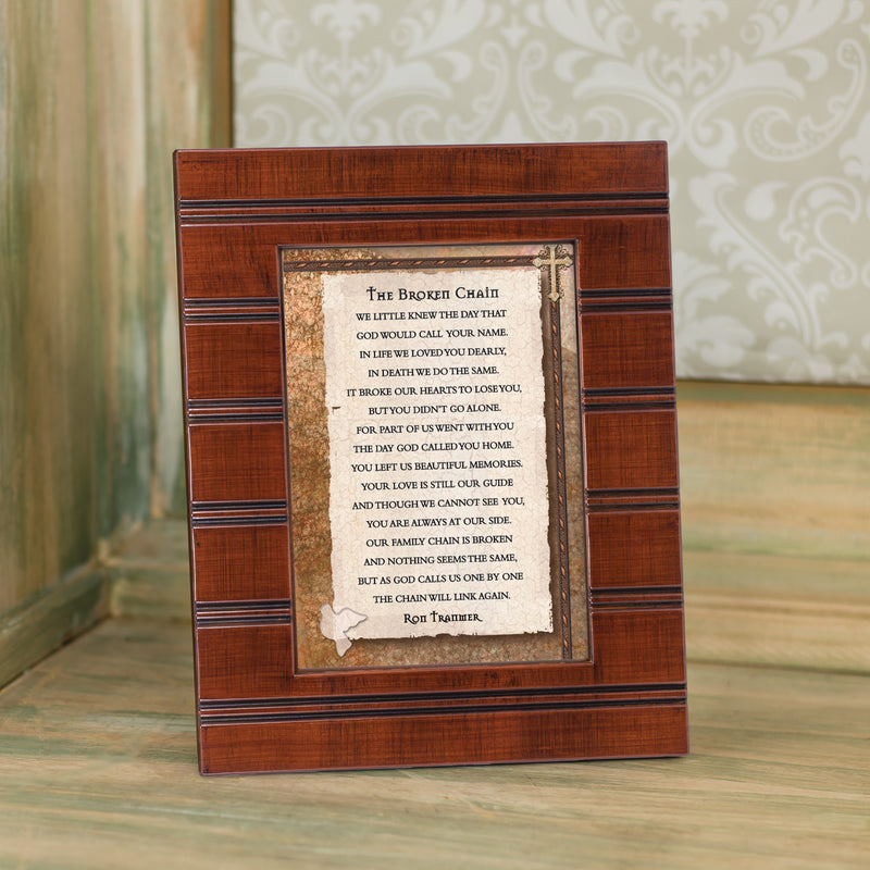 The Broken Chain Ron Tranmer Bereavement Woodgrain 8 x 10 Beaded Board Picture Frame Plaque