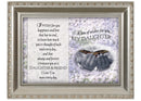 Front view of Box of Wishes for You My Daughter Silvertone Rope Trim Easel Back Photo Frame