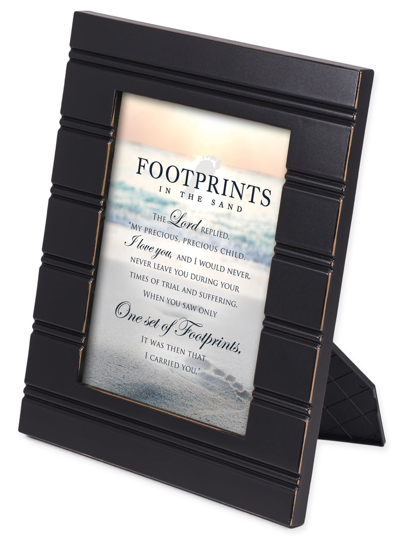Front view of Footprints in the Sand Black Frame 