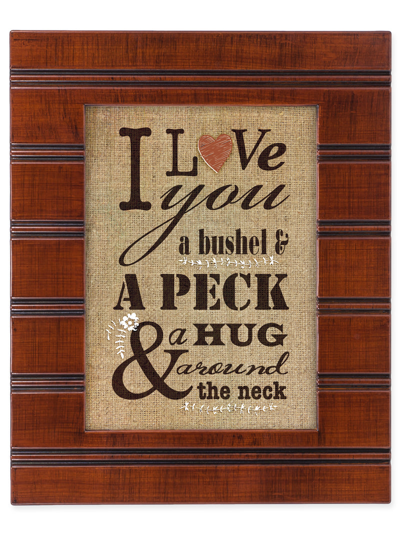 Front view of I Love You A Bushel & A Peck Wood Finish Frame 