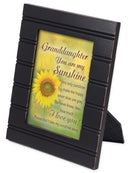 Front view of Granddaughter You Are My Sunshine Sunflower Black Frame 