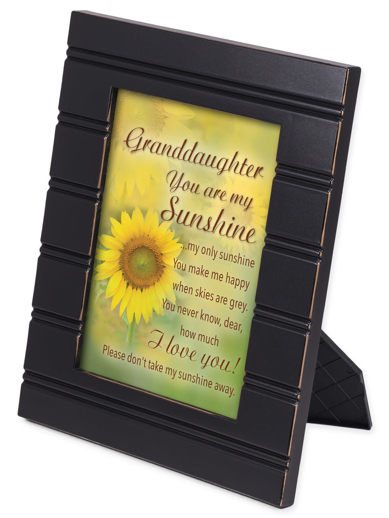 Front view of Granddaughter You Are My Sunshine Sunflower Black Frame 