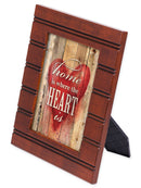 Front view of Home is Where the Heart is Wood Finish Frame 