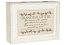 Granddaughter Greatest Gift Ever Ivory Rope Trim Jewelry Music Box Plays Ave Maria