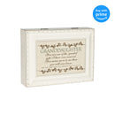 Top down view of Granddaughter Greatest Gift Ever Ivory Rope Trim Jewelry and Music Box