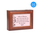 Top down view of Sweet Sixteen Every Year Special Woodgrain Rope Trim Jewelry and Music Box