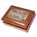 Love You a Bushel Peck Woodgrain Rope Trim Jewelry Music Box Plays You Are My Sunshine