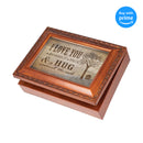 Top down view of Love You a Bushel Peck Woodgrain Rope Trim Jewelry and Music Box