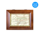 Top down view of Wonderful Daughter Dark Wood Finish Jewelry and Music Box -