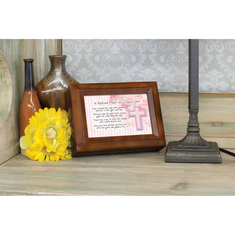 Baptismal Prayer for a Sweet Girl Wood Finish Jewelry Music Box - Plays Tune You Are My Sunshine