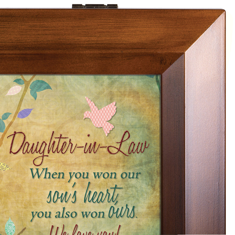 Daughter-in-Law We Love You Wood Finish Jewelry Music Box - Plays Tune You Are My Sunshine